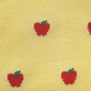 Chausettes jaunes motif Pommes